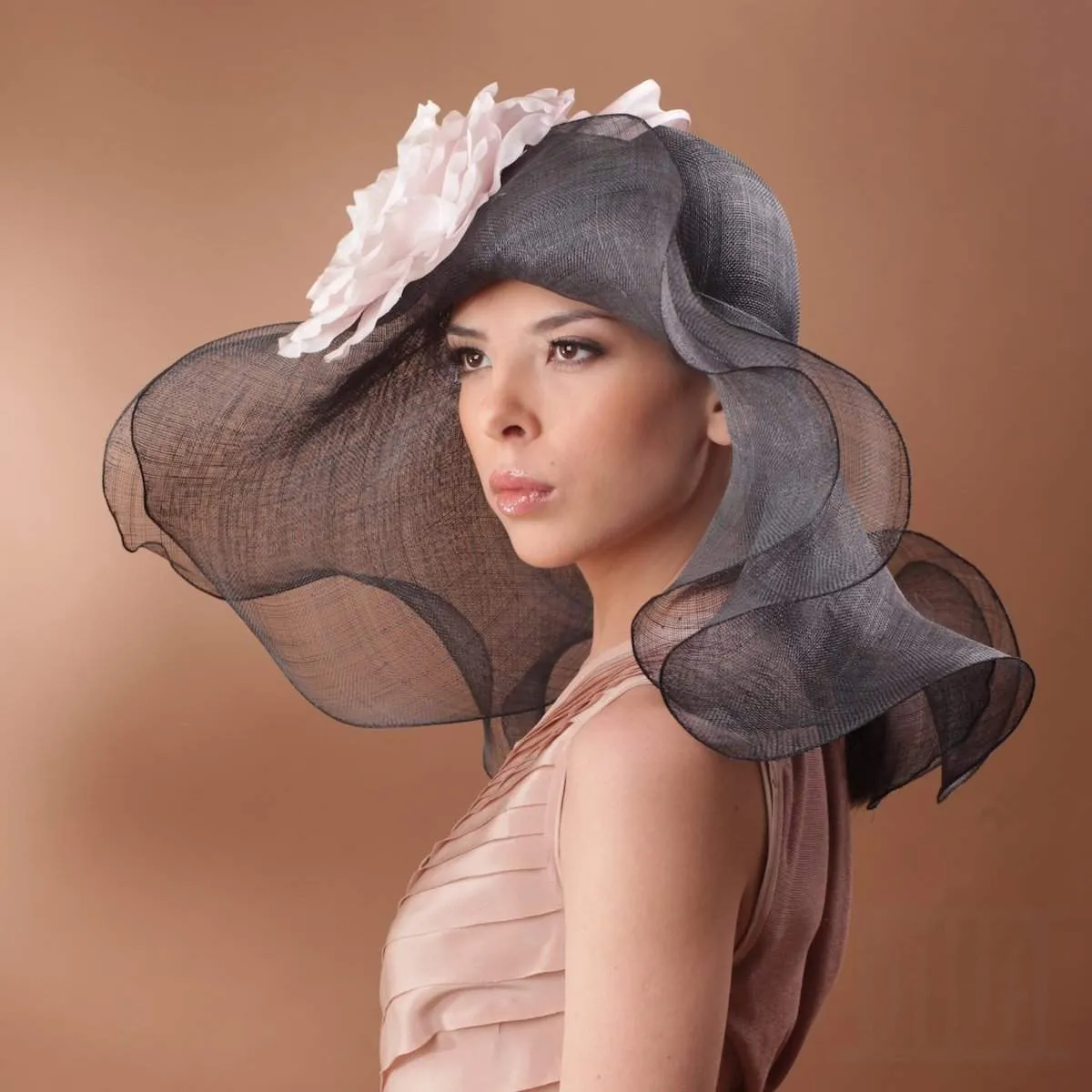 Wide&Floppy Double Brims Hat with Silk Flower