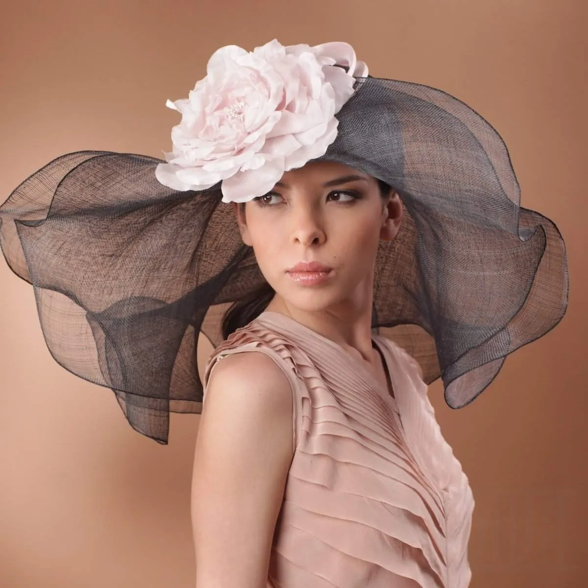 Wide&Floppy Double Brims Hat with Silk Flower