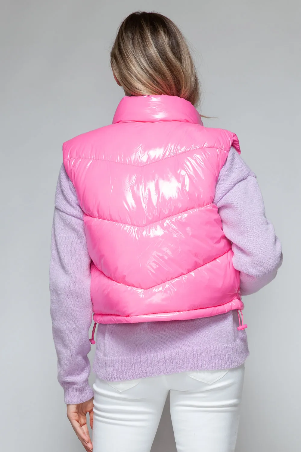 Zip Up Turtleneck Shiny Snobbish Quilted Vest